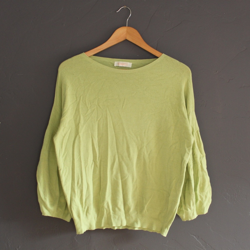 Green scoop neck sweater